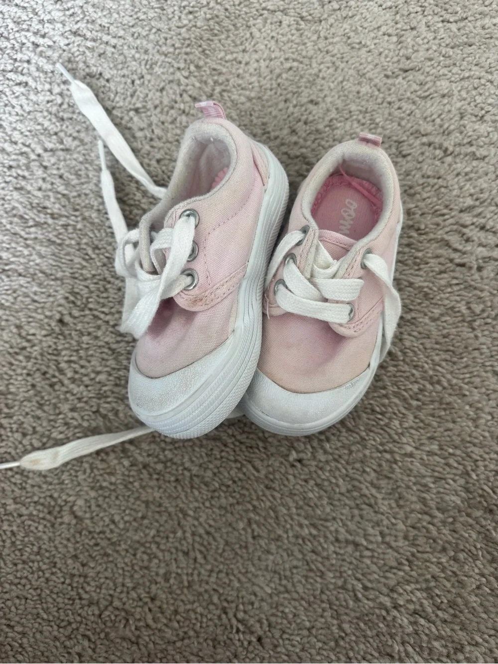 oomphies Light Pink Canvas Lace-Up Baby Sneakers